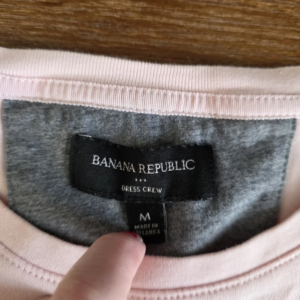 Banana Republic Pink Crew Neck Dress T-Shirt Size Medium